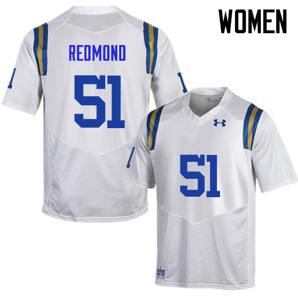 Women #51 Alex Redmond UCLA Bruins Under Armour College Football Jerseys Sale-White